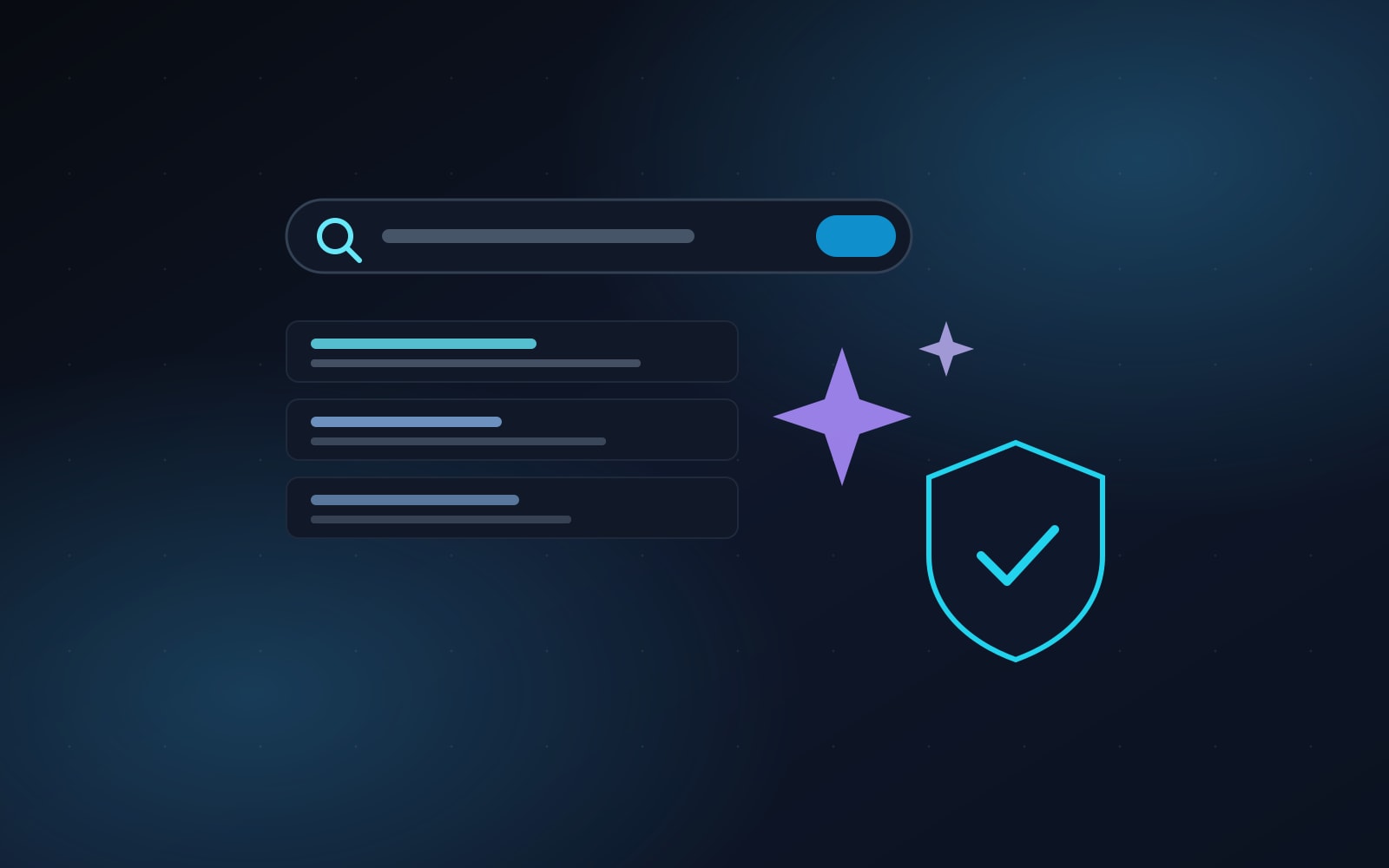 Search results with an AI spark and a security shield