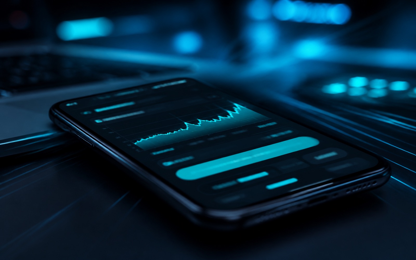 Smartphone showing a fast Flutter app with performance visuals