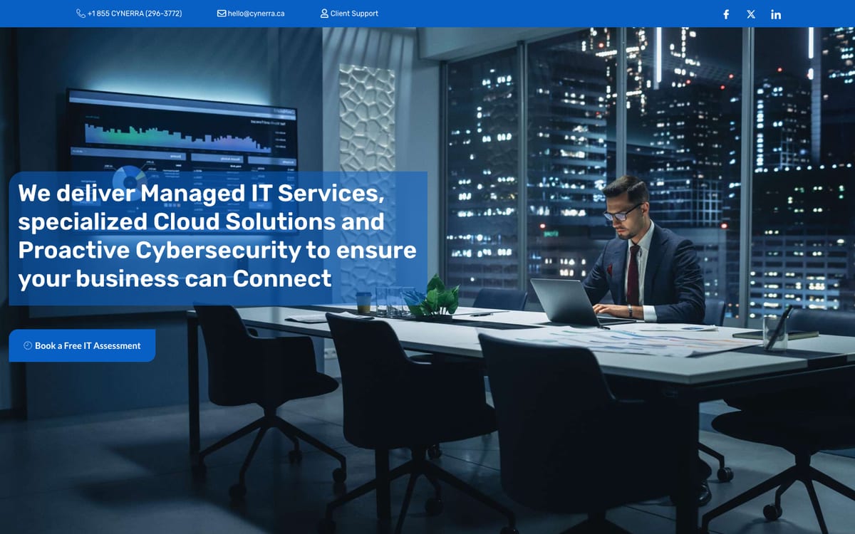 Cynerra Technologies website homepage