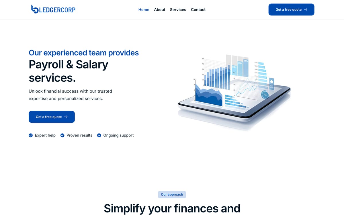 LedgerCorp website homepage