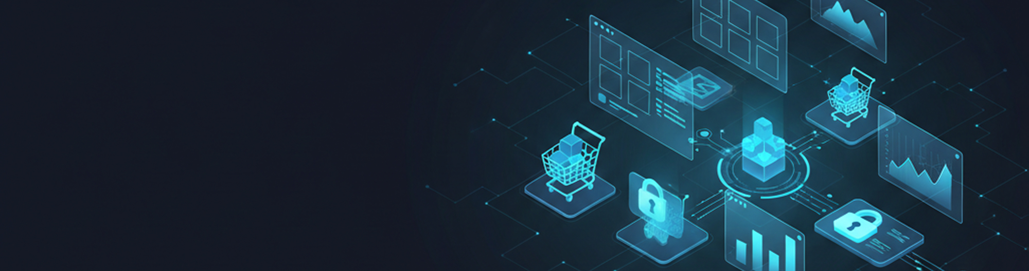 eCommerce platform, checkout, and analytics hero