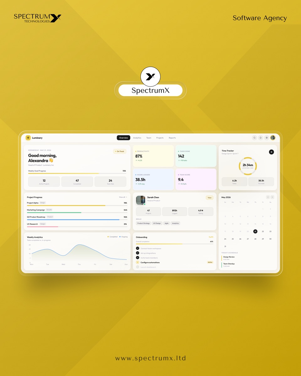 Luminary product dashboard by SpectrumX